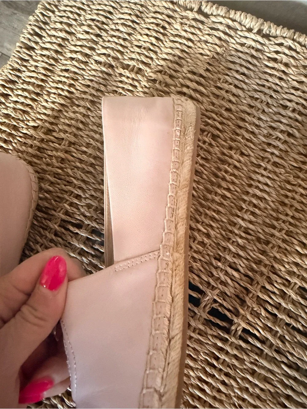 Tory Burch Colorblock Leather Espadrilles Pink Ivory Size 8.5